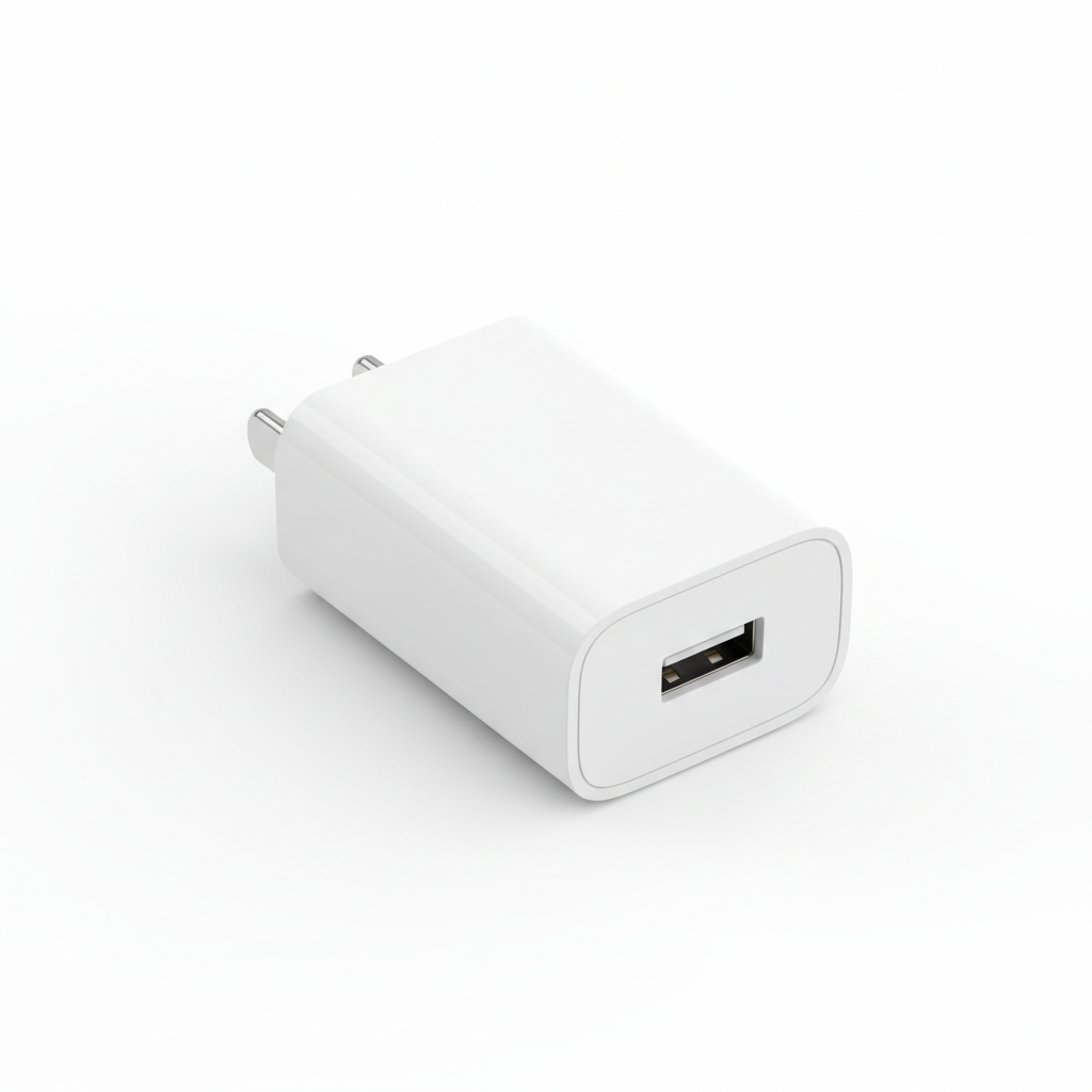Compact USB-C fast charger on white background