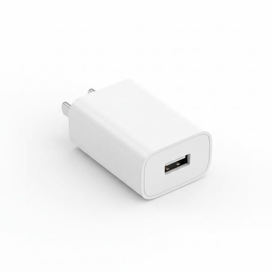 Compact USB-C fast charger on white background
