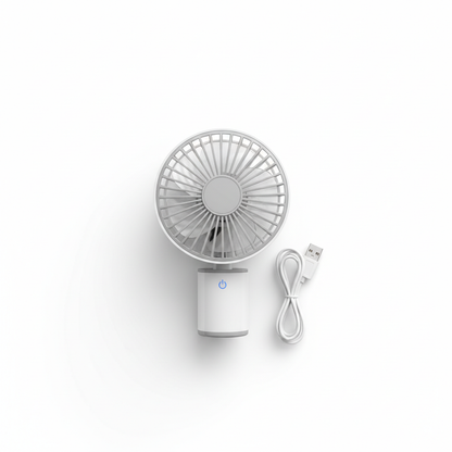 Compact portable mini USB fan on white background