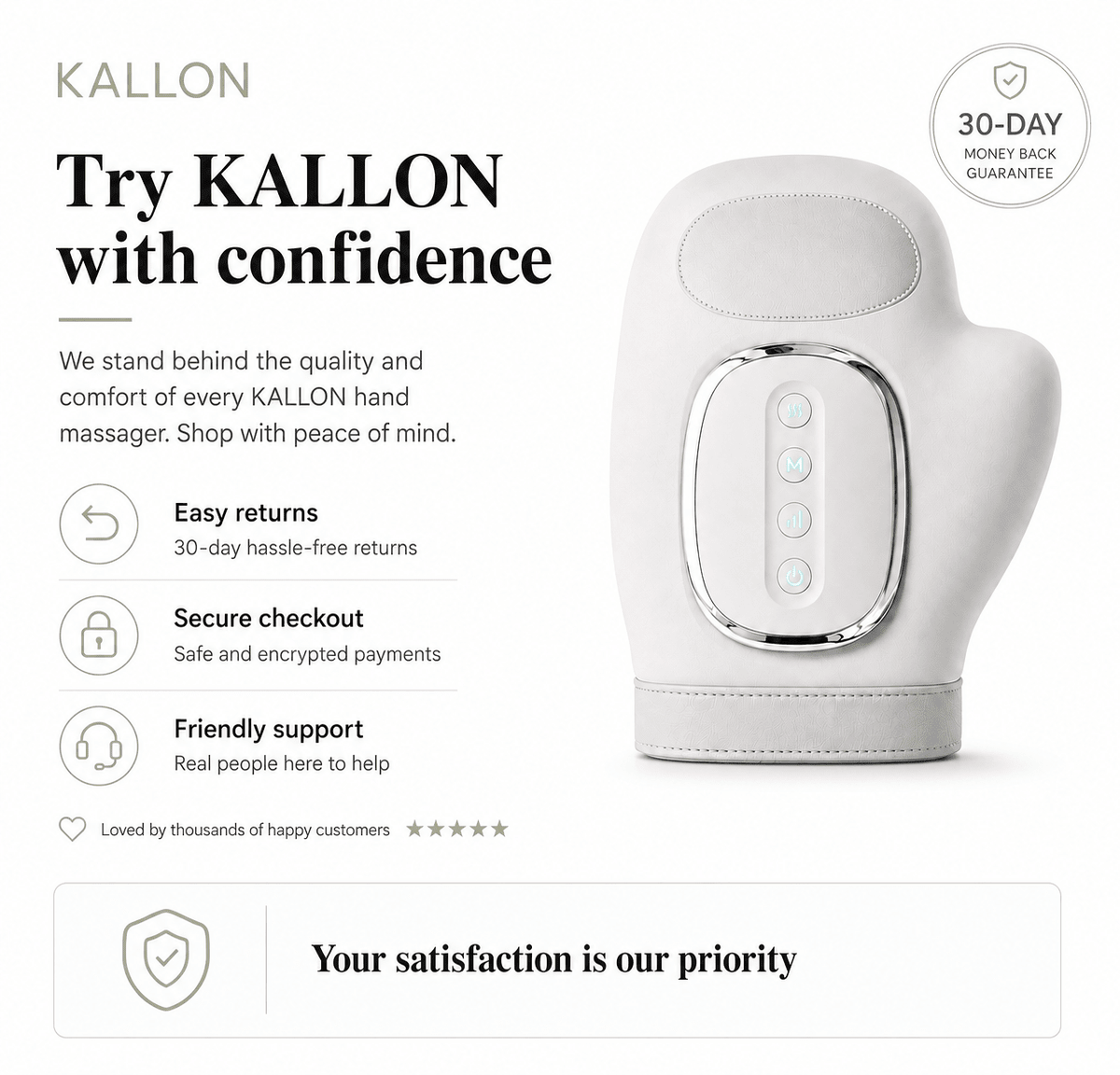 Kallon™ Hand Massager- Instant Relief for Arthritis, Carpal tunnel, Aching Finger, Viking syndrome, Hand & Wrist Pain - KALLON